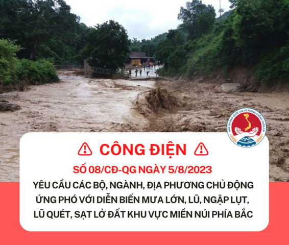 Chủ động ứng phó với diễn biến mưa lớn, lũ, ngập lụt, lũ quét, sạt lở đất khu vực miền núi phía Bắc