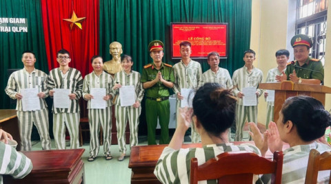 Thanh Hóa: 24 phạm nhân được giảm thời hạn chấp hành án phạt tù dịp Quốc khánh 2/9