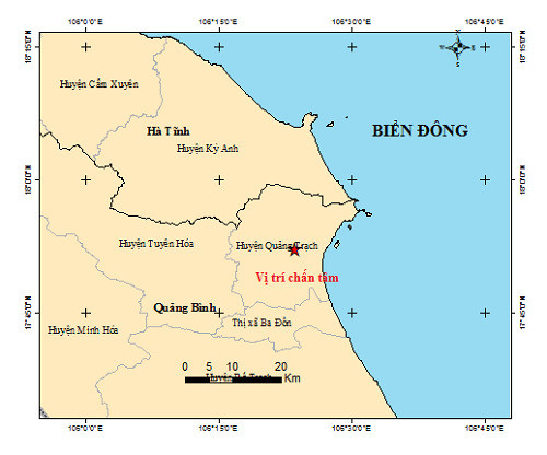 Quảng Bình: Xảy ra trận động đất có độ lớn 4.0 tại huyện Quảng Trạch