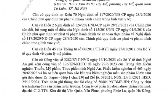 Đình chỉ lưu hành, thu hồi mỹ phẩm không đạt tiêu chuẩn chất lượng