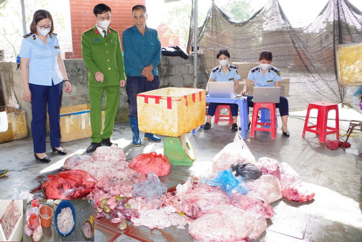 Hà Nam kiểm tra, phát hiện 1,3 tấn lòng lợn không rõ nguồn gốc xuất xứ
