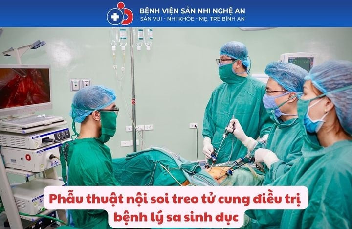 Nghệ An: Phẫu thuật nội soi treo tử cung vào dải chậu lược điều trị bệnh lý sa sinh dục cho bệnh nhân nữ 49 tuổi