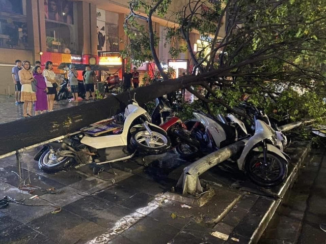 Hà Nội: Mưa dông lớn kèm theo sét, có nơi có mưa đá