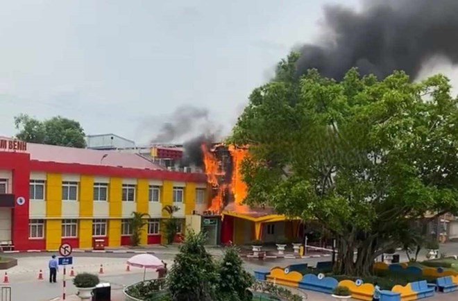 Hải Phòng: Một vụ cháy bất ngờ xảy ra tại Bệnh viện Trẻ em Hải Phòng