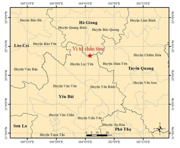 Yên Bái: Xảy ra trận động đất có độ lớn 3.5 độ richter