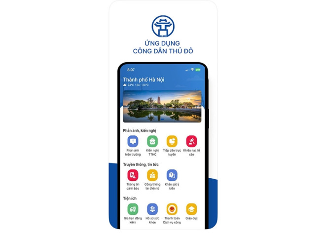Các tiện ích của Ứng dụng "Công dân Thủ đô số"