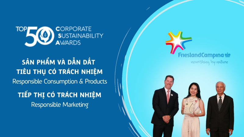 Sữa Cô Gái Hà Lan được vinh danh trong “Top 50 Doanh nghiệp phát triển bền vững"