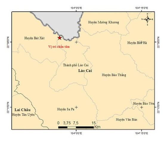 Lào Cai xảy ra một trận động đất mạnh 2.6 độ richter sáng ngày 7/8