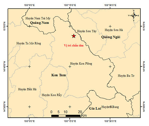 Kon Tum: Xảy ra 8 trận động đất tại huyện Kon Plông trong ngày 22/8