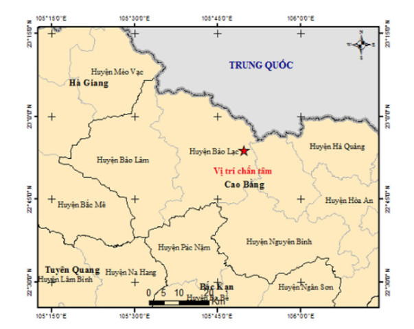 Xảy ra động đất tại Kon Tum và Cao Bằng trong ngày 10/9