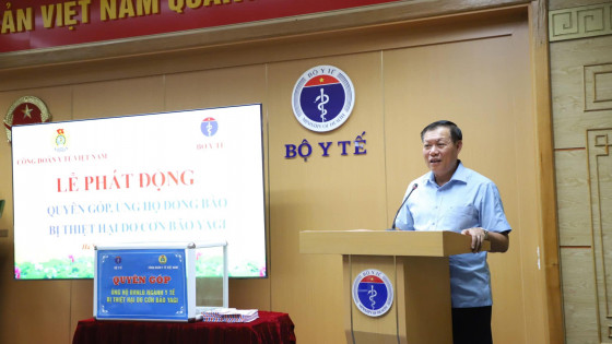 Bộ Y tế tổ chức lễ phát động quyên góp, ủng hộ đoàn viên lao động ngành Y tế bị thiệt hại do bão số 3 (YAGI)