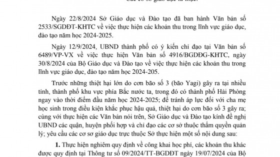 Ngành giáo dục Hải Phòng nỗ lực khắc phục hậu quả bão số 3, nghiêm cấm vận động tài trợ giáo dục sau bão