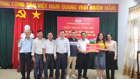 Nghệ An: Hội Doanh nghiệp nhỏ và vừa huyện Yên Thành ủng hộ đồng bào phía Bắc khắc phục hậu quả do bão YAGI gây ra