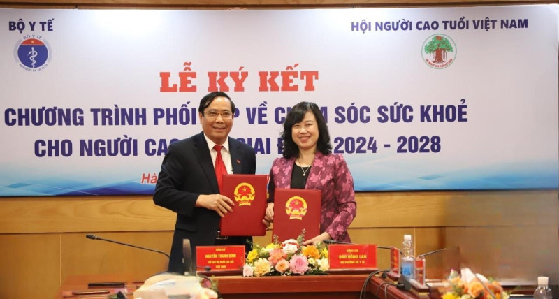 Bộ Y tế và Hội Người cao tuổi Việt Nam ký kết Chương trình phối hợp hoạt động về chăm sóc sức khỏe cho người cao tuổi giai đoạn 2024-2028