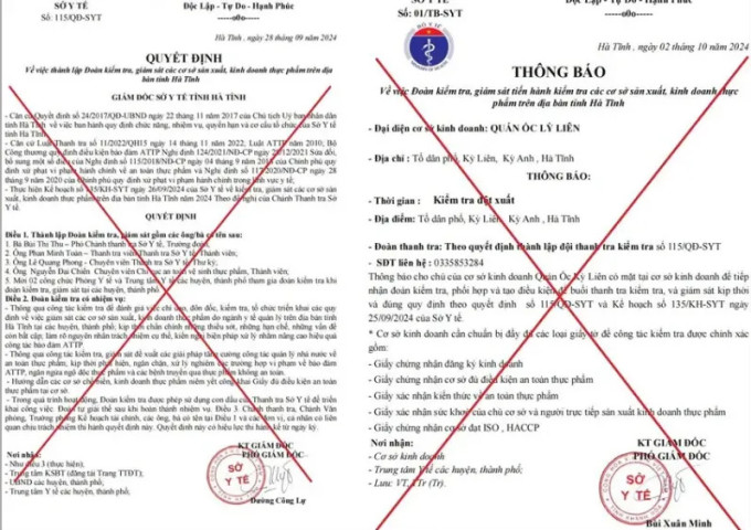 Hà Tĩnh: Cảnh báo hoạt động lừa đảo trong kiểm tra an toàn thực phẩm
