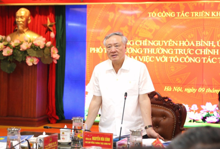 Kết luận của Phó Thủ tướng Thường trực Chính phủ Nguyễn Hòa Bình tại cuộc làm việc với Tổ công tác triển khai Đề án 06