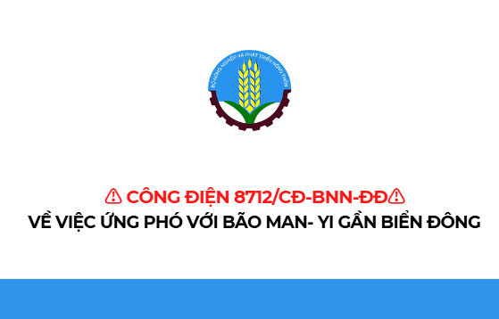 Bộ Nông nghiệp và Phát triển nông thôn yêu cầu ứng phó với bão MAN-YI gần biển Đông