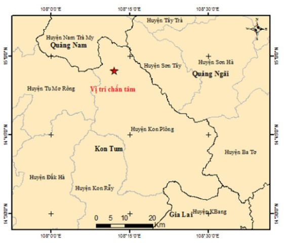 Kon Tum: Ghi nhận 6 trận động đất tại huyện Kon Plông trong ngày 9/1