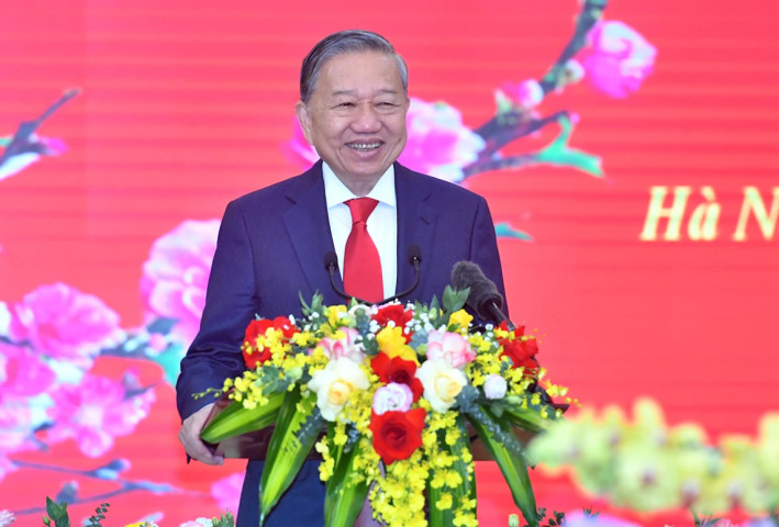 Tổng Bí thư Tô Lâm gặp mặt, chúc Tết Văn phòng Trung ương Đảng
