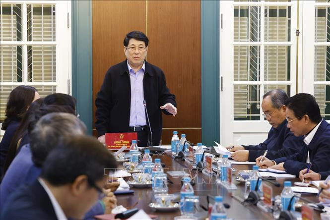 Chủ tịch nước Lương Cường và Phó Chủ tịch nước Võ Thị Ánh Xuân làm việc với Văn phòng Chủ tịch nước