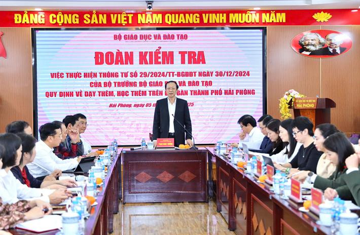 Bộ Giáo dục và Đào tạo kiểm tra việc thực hiện Thông tư 29 tại Hải Phòng