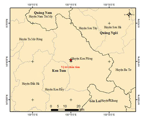 Kon Tum: Liên tiếp xảy ra 2 trận động đất tại huyện Kon Plông