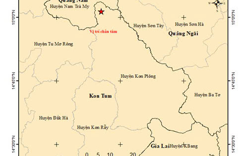 Kon Tum: Xảy ra liên tiếp 2 trận động đất tại huyện Kon Plông