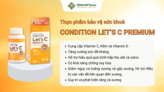 Thực phẩm bảo vệ sức khỏe Condition Let's C Premium và Condition Liver vi phạm nội dung quảng cáo