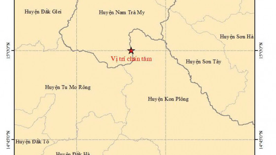 Kon Tum: Xảy ra trận động đất có độ lớn 4.2 tại huyện Kon Plông