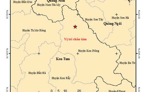 Kon Tum: Xảy ra trận động đất có độ lớn 3.8 tại huyện Kon Plông