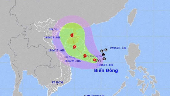 Dự báo thời tiết ngày 11/6: Áp thấp nhiệt đới mạnh lên thành bão, mưa lớn ở Trung Bộ và Tây Nguyên