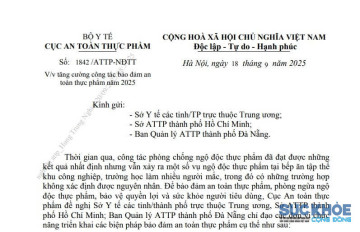 Bộ Y tế yêu cầu tăng cường công tác bảo đảm an toàn thực phẩm năm 2025