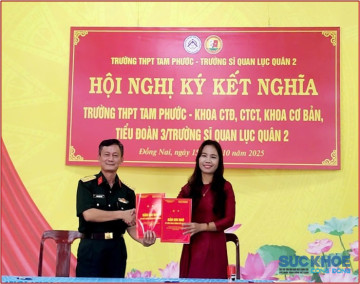 Trường THPT Tam Phước và Trường Sĩ quan Lục quân 2 ký kết nghĩa, thắt chặt tình quân – dân