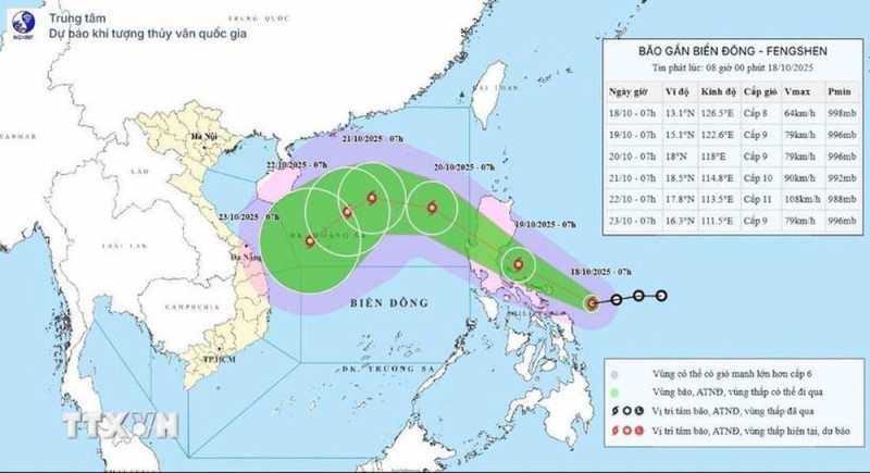 Bão Fengshen đổi hướng và có khả năng mạnh thêm