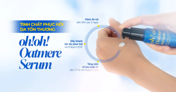 Dưỡng chất Oatmere Serum giúp làn da bật căng bóng sau liệu trình treatment