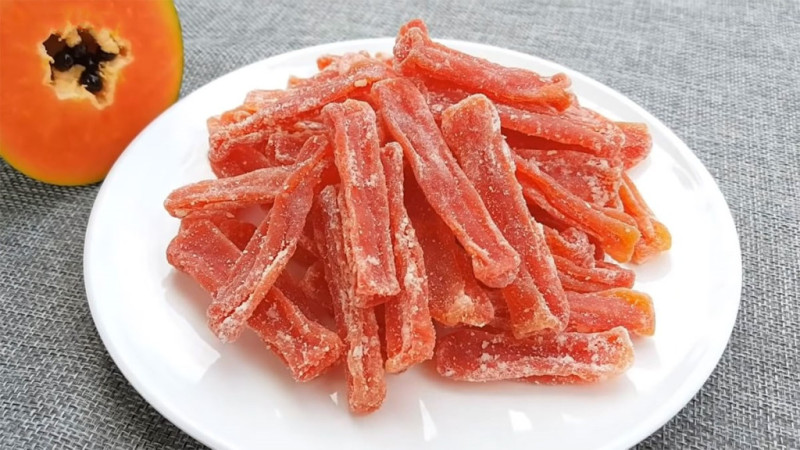 Cách làm mứt đu đủ chín dẻo thơm ngon tô điểm khay mứt ngày Tết