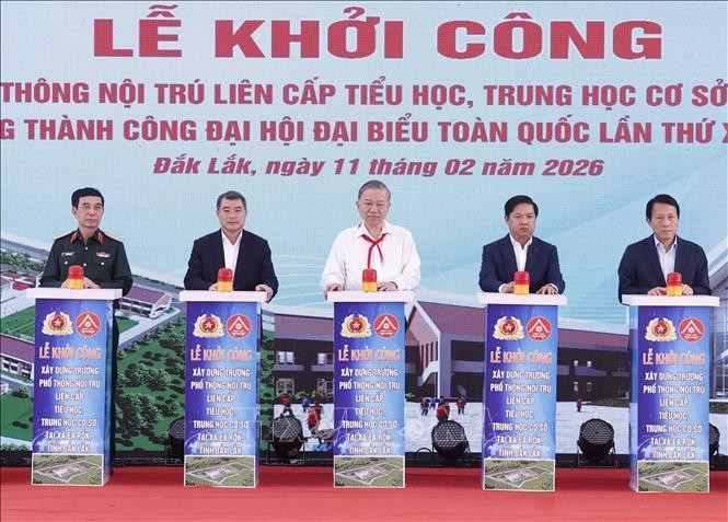 Tổng Bí thư Tô Lâm dự khởi công trường phổ thông nội trú tại xã Ea Rốk (Đắk Lắk)