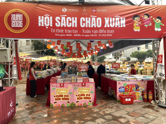 Hội sách chào Xuân 2026 quy tụ hàng nghìn đầu sách tại Văn Miếu
