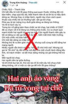 Bác bỏ thông tin sai sự thật về việc hai CSGT “nằm lại đường” tại Thanh Hóa