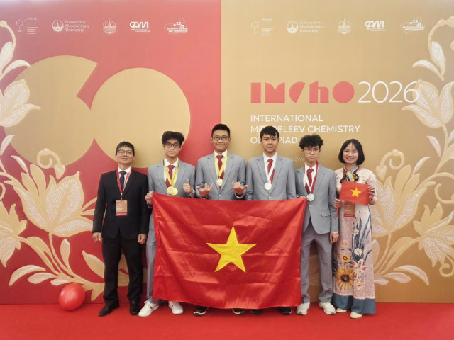 100% đạt huy chương, học sinh Việt Nam tỏa sáng ở Olympic Hóa học Mendeleev 2026