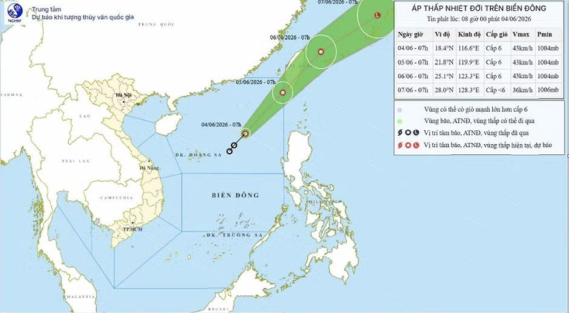 Biển Đông đón áp thấp nhiệt đới đầu tiên