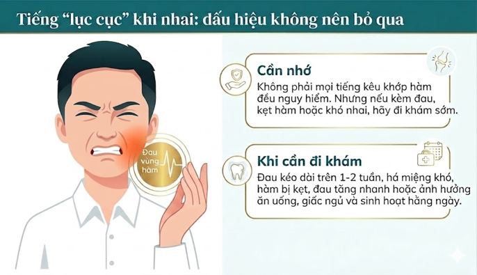 Đừng chủ quan với tiếng “lục cục” khi nhai: Dấu hiệu cảnh báo rối loạn khớp thái dương hàm
