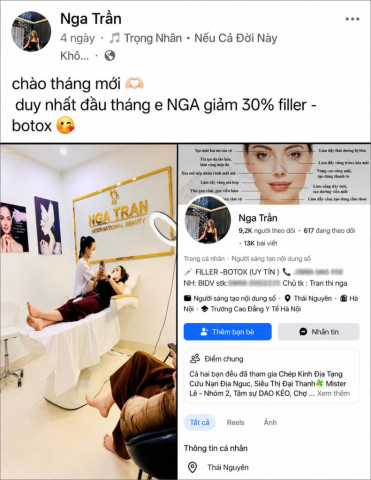 Thái Nguyên: Nhiều dấu hiệu bất thường từ dịch vụ tiêm thẩm mỹ tại nhà