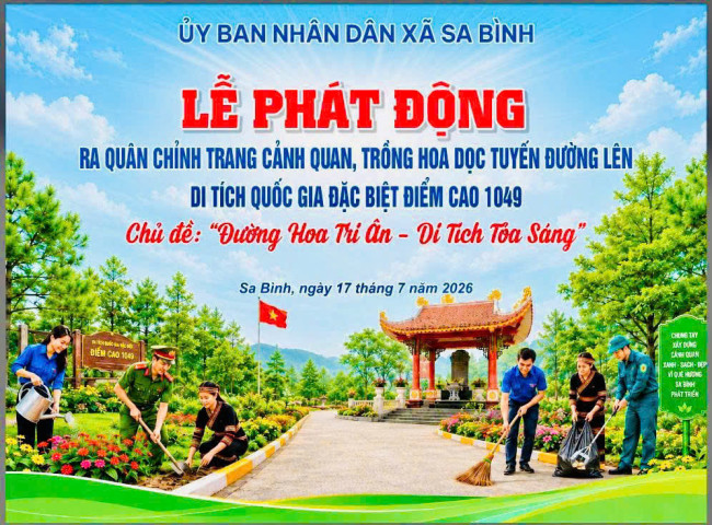 Quảng Ngãi: Xã Sa Bình phát động xây dựng “Đường hoa tri ân”, tô điểm Di tích quốc gia đặc biệt Điểm cao 1049