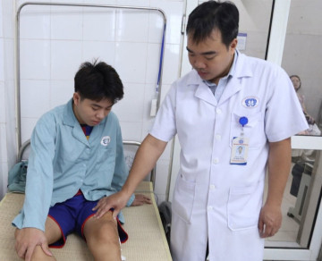 Cấp cứu trường hợp bị tấm tôn bay trúng gây rách vùng đùi